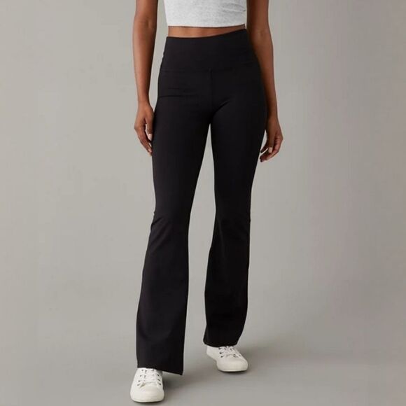 American Eagle Women's Black The Everything Highest Waist Flare Legging - Picture 1 of 14